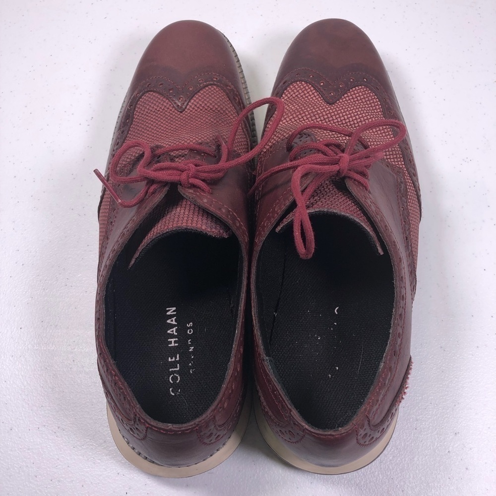 COLE Haan Grand.OS Wingtip Burgundy Dress Shoes - Picture 6 of 9